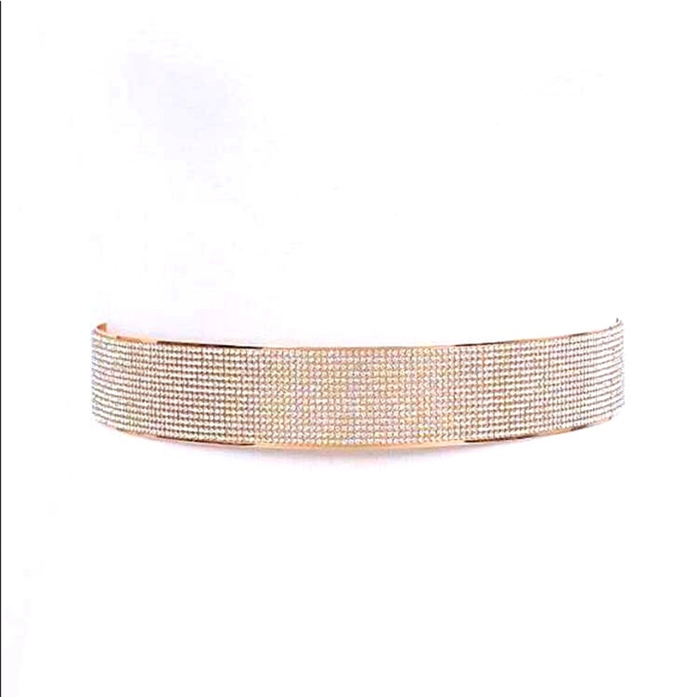Gold Crystal Metal Adjustable Waist Statement Belt